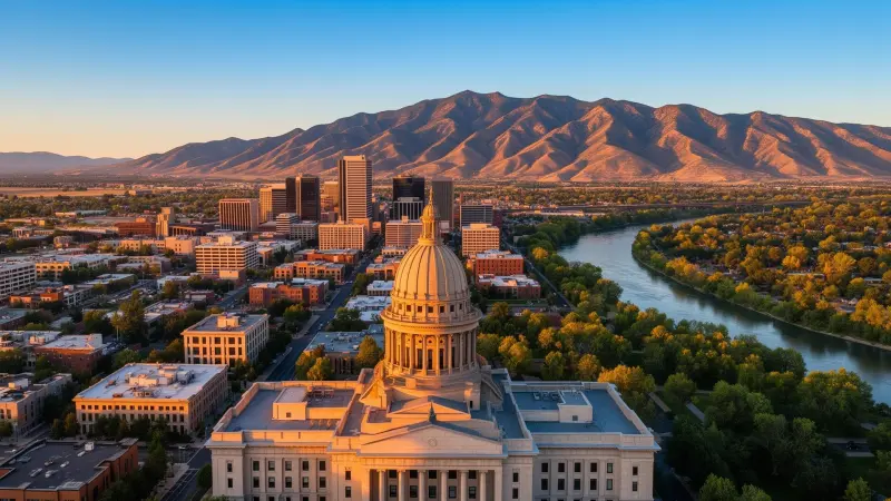 Boise Idaho State Capitol and downtown skyline